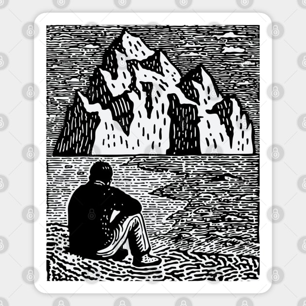 Quiet Depths | Minimalist Solitude Art Magnet by TuncGK